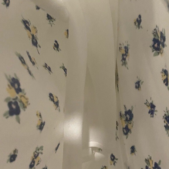 Samsøe Samsøe Dress White Blue Floral Motif Chiffon Apples Slip Maxi NWT - Picture 11 of 14